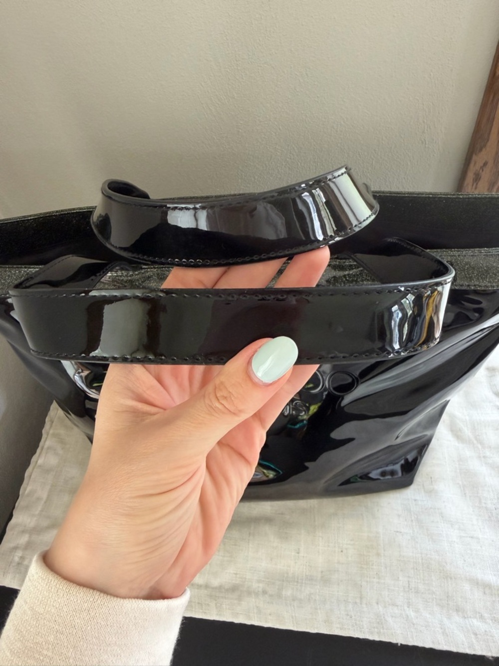 Jimmy Choo Parfums Black Patent Leather Tote - Picture 3 of 6